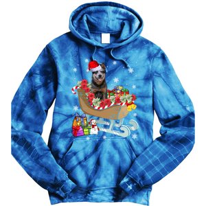 Australian Cattle Dog Christmas Santa Hat Xmas Puppy Lover Gift Tie Dye Hoodie