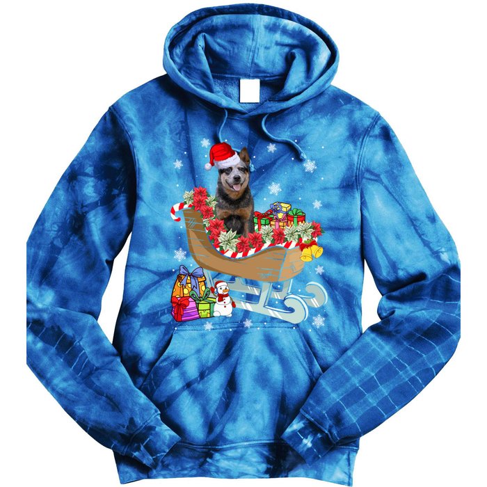 Australian Cattle Dog Christmas Santa Hat Xmas Puppy Lover Gift Tie Dye Hoodie