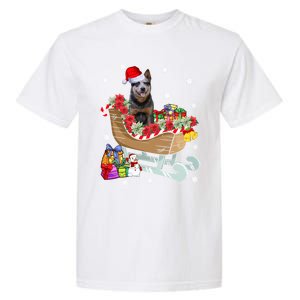 Australian Cattle Dog Christmas Santa Hat Xmas Puppy Lover Gift Garment-Dyed Heavyweight T-Shirt