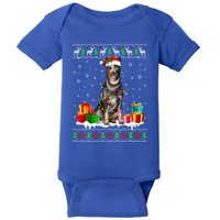 Australian Cattle Dog Ugly Christmas Santa Hat Xmas Dog Gift Baby Bodysuit