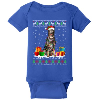 Australian Cattle Dog Ugly Christmas Santa Hat Xmas Dog Gift Baby Bodysuit