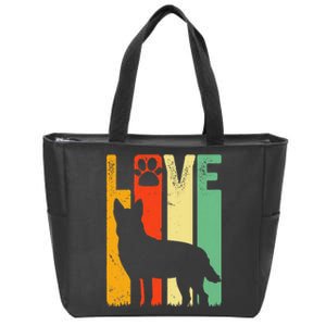 Australian Cattle Dog Red Blue Pet Heeler Retro Cute Gift Zip Tote Bag