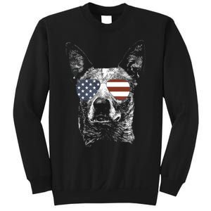 Australian Cattle Dog USA Flag Merica Funny Cute Women Sweatshirt