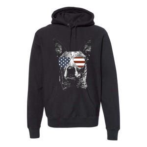 Australian Cattle Dog USA Flag Merica Funny Cute Women Premium Hoodie