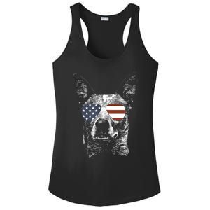 Australian Cattle Dog USA Flag Merica Funny Cute Women Ladies PosiCharge Competitor Racerback Tank