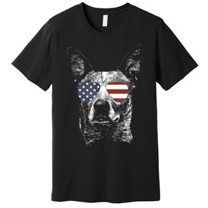 Australian Cattle Dog USA Flag Merica Funny Cute Women Premium T-Shirt