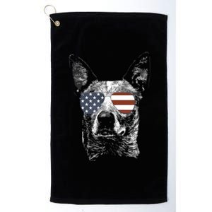 Australian Cattle Dog USA Flag Merica Funny Cute Women Platinum Collection Golf Towel