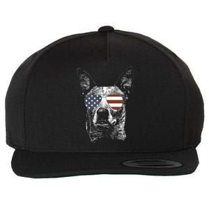 Australian Cattle Dog USA Flag Merica Funny Cute Women Wool Snapback Cap