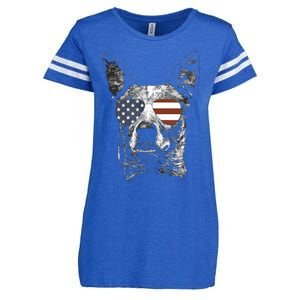 Australian Cattle Dog USA Flag Merica Funny Cute Women Enza Ladies Jersey Football T-Shirt