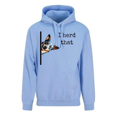 Australian Cattle Dog Owner Funny I Herd That Blue Heeler Unisex Surf Hoodie