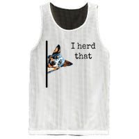 Australian Cattle Dog Owner Funny I Herd That Blue Heeler Mesh Reversible Basketball Jersey Tank