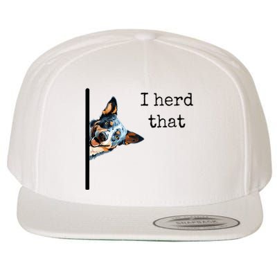 Australian Cattle Dog Owner Funny I Herd That Blue Heeler Wool Snapback Cap