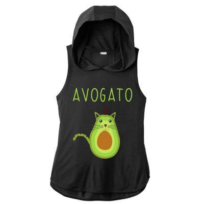 Avogato Cinco De Mayo Gift Cinco De Meow Cat Avocado Ladies PosiCharge Tri-Blend Wicking Draft Hoodie Tank