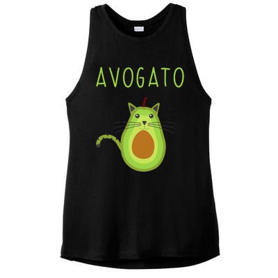 Avogato Cinco De Mayo Gift Cinco De Meow Cat Avocado Ladies PosiCharge Tri-Blend Wicking Tank