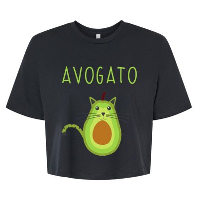 Avogato Cinco De Mayo Gift Cinco De Meow Cat Avocado Bella+Canvas Jersey Crop Tee