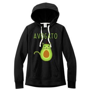 Avogato Cinco De Mayo Gift Cinco De Meow Cat Avocado Women's Fleece Hoodie