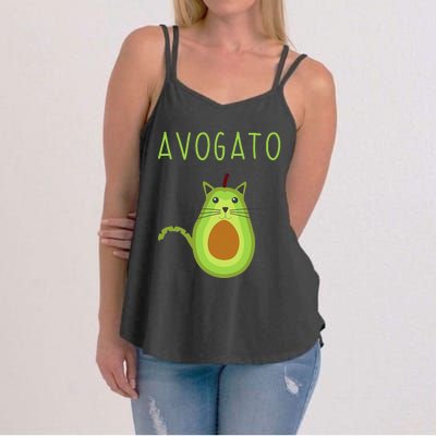 Avogato Cinco De Mayo Gift Cinco De Meow Cat Avocado Women's Strappy Tank