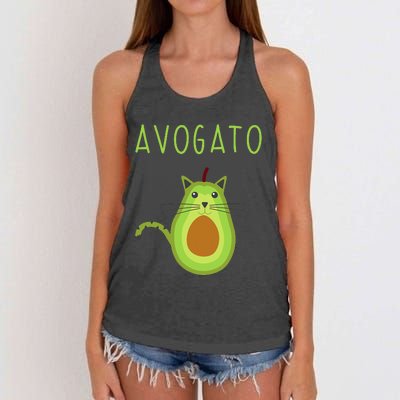 Avogato Cinco De Mayo Gift Cinco De Meow Cat Avocado Women's Knotted Racerback Tank