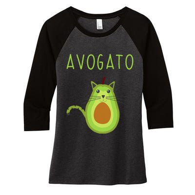 Avogato Cinco De Mayo Gift Cinco De Meow Cat Avocado Women's Tri-Blend 3/4-Sleeve Raglan Shirt