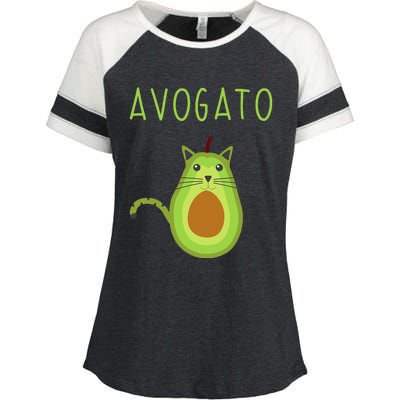 Avogato Cinco De Mayo Gift Cinco De Meow Cat Avocado Enza Ladies Jersey Colorblock Tee