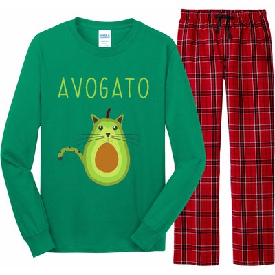 Avogato Cinco De Mayo Gift Cinco De Meow Cat Avocado Long Sleeve Pajama Set