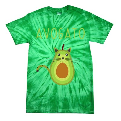 Avogato Cinco De Mayo Gift Cinco De Meow Cat Avocado Tie-Dye T-Shirt