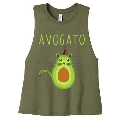 Avogato Cinco De Mayo Gift Cinco De Meow Cat Avocado Women's Racerback Cropped Tank