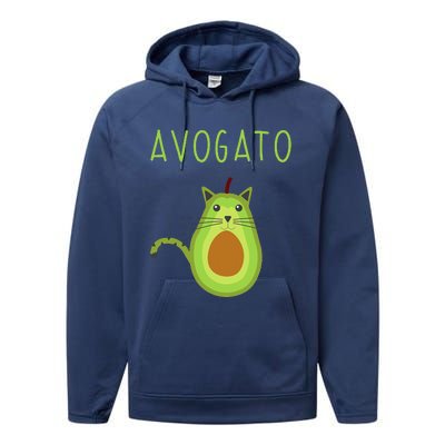 Avogato Cinco De Mayo Gift Cinco De Meow Cat Avocado Performance Fleece Hoodie