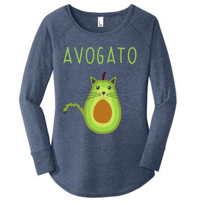 Avogato Cinco De Mayo Gift Cinco De Meow Cat Avocado Women's Perfect Tri Tunic Long Sleeve Shirt