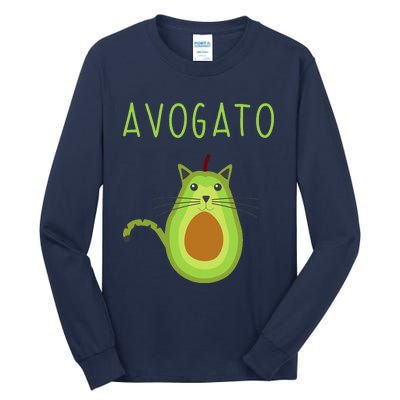 Avogato Cinco De Mayo Gift Cinco De Meow Cat Avocado Tall Long Sleeve T-Shirt