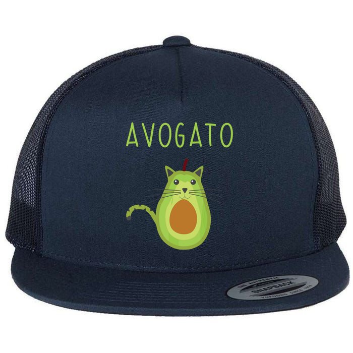 Avogato Cinco De Mayo Gift Cinco De Meow Cat Avocado Flat Bill Trucker Hat