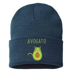 Avogato Cinco De Mayo Gift Cinco De Meow Cat Avocado Sustainable Knit Beanie