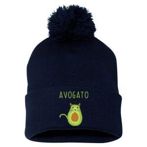 Avogato Cinco De Mayo Gift Cinco De Meow Cat Avocado Pom Pom 12in Knit Beanie