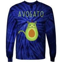 Avogato Cinco De Mayo Gift Cinco De Meow Cat Avocado Tie-Dye Long Sleeve Shirt