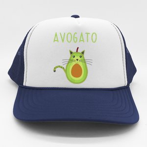 Avogato Cinco De Mayo Gift Cinco De Meow Cat Avocado Trucker Hat