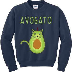 Avogato Cinco De Mayo Gift Cinco De Meow Cat Avocado Kids Sweatshirt