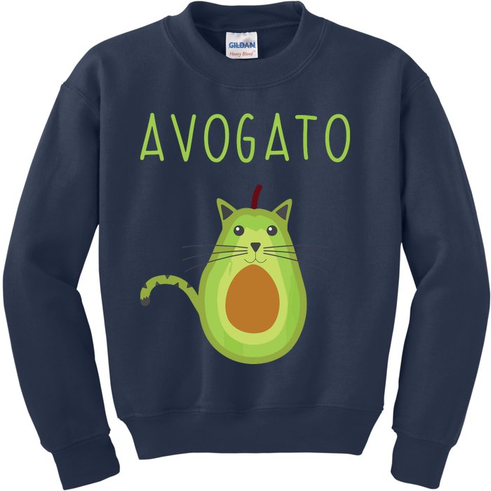 Avogato Cinco De Mayo Gift Cinco De Meow Cat Avocado Kids Sweatshirt