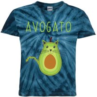 Avogato Cinco De Mayo Gift Cinco De Meow Cat Avocado Kids Tie-Dye T-Shirt