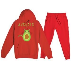 Avogato Cinco De Mayo Gift Cinco De Meow Cat Avocado Premium Hooded Sweatsuit Set