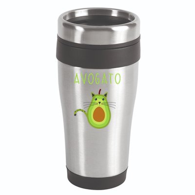 Avogato Cinco De Mayo Gift Cinco De Meow Cat Avocado 16oz Travel Tumbler