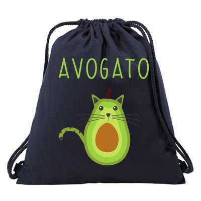 Avogato Cinco De Mayo Gift Cinco De Meow Cat Avocado Drawstring Bag