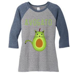 Avogato Cinco De Mayo Gift Cinco De Meow Cat Avocado Women's Tri-Blend 3/4-Sleeve Raglan Shirt