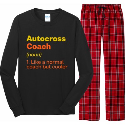 Autocross Coach Definition Funny Auto Racing Humor Gift Long Sleeve Pajama Set