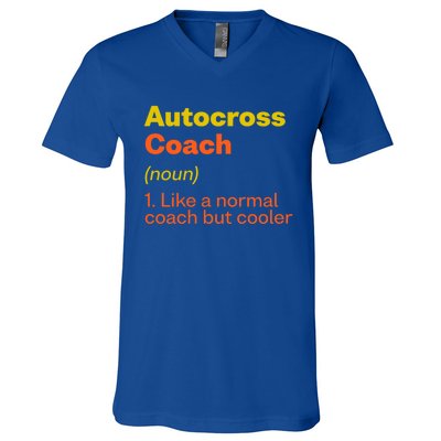 Autocross Coach Definition Funny Auto Racing Humor Gift V-Neck T-Shirt