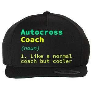 Autocross Coach Definition Funny Auto Racing Humor Great Gift Wool Snapback Cap