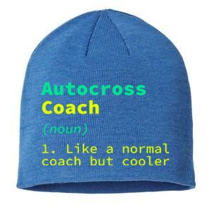 Autocross Coach Definition Funny Auto Racing Humor Great Gift Sustainable Beanie