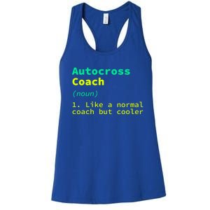 Autocross Coach Definition Funny Auto Racing Humor Great Gift Women's Racerback Tank