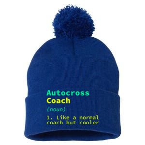 Autocross Coach Definition Funny Auto Racing Humor Great Gift Pom Pom 12in Knit Beanie