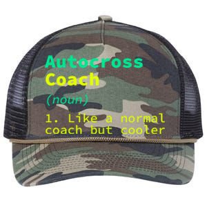 Autocross Coach Definition Funny Auto Racing Humor Great Gift Retro Rope Trucker Hat Cap