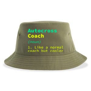 Autocross Coach Definition Funny Auto Racing Humor Great Gift Sustainable Bucket Hat